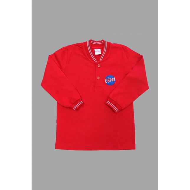 Camisa Polo Algodão Vermelha Manga Longa Cemj VERMELHO 1 