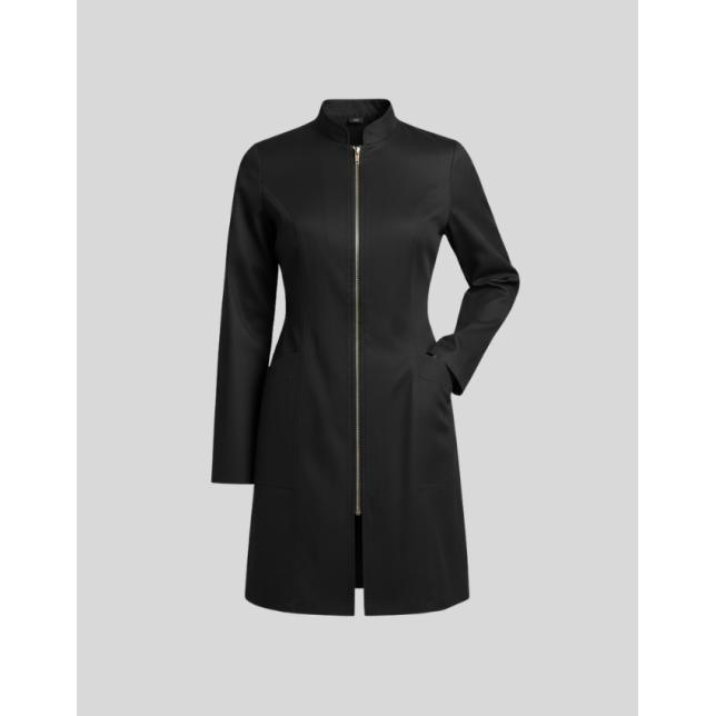  Jaleco Longo Feminino Manga Longa Com Z�per  PRETO - 900084 36 