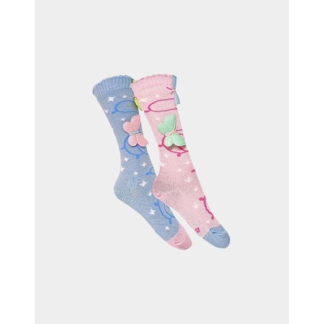 Meia 3/4 Duo Candy Borboletas Glitter 3d - Kidsplash DUO CANDY 25-29 