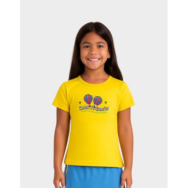 Bb 001 - Baby Look Algodo Manga Curta - Convivncia AMARELO GGINF 
