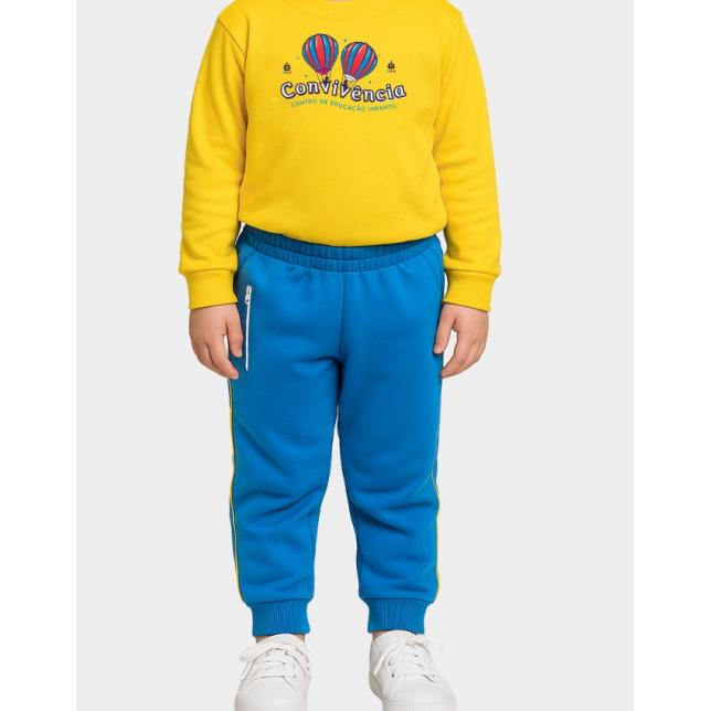 Cl 201 - Calca Moletom Celeste C/F Amarelo 01 Convivencia CELESTE 165-M 08 