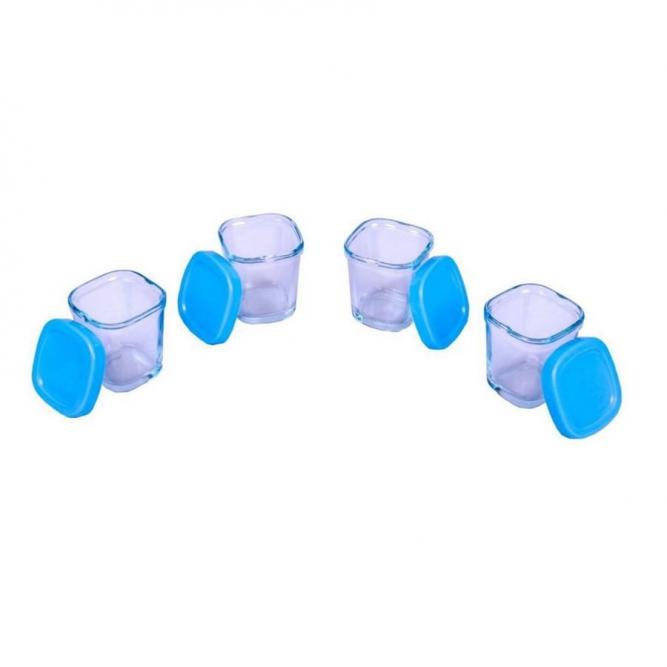 Kit Potes De Vidro Para Leite Materno - Clingo  Azul 4UN C2410