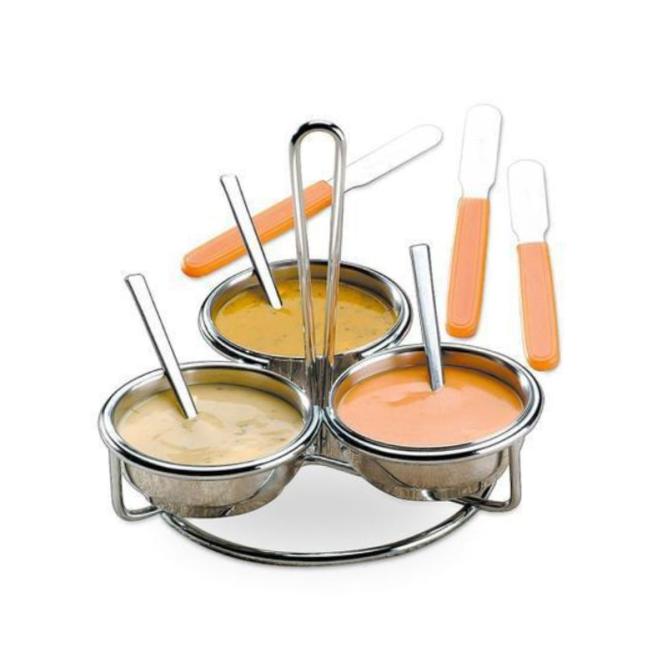 Conjunto Com 10 Peas Para Molho E Pat Inox   