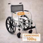 Cadeira De Banho Em Aco Pneu Macico Rg At� 100kg Jaguaribe - Foto 4