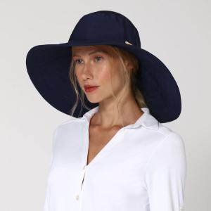 Chapeu Beverly Hills Com Protecao Solar Feminino Uv Line UNICO MARINHO 