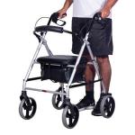 Andador Cadeira 4 Rodas Aluminio Assento/Cesto At� 135kg Mercur - Foto 2