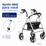 Andador 4 Rodas Com Assento E Cesto At� 135kg Mercur - Foto 8