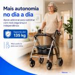 Andador 4 Rodas Com Assento E Cesto At� 135kg Mercur - Foto 9