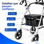 Andador 4 Rodas Com Assento E Cesto At� 135kg Mercur - Foto 2