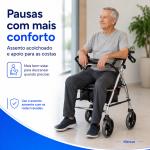 Andador 4 Rodas Com Assento E Cesto At� 135kg Mercur - Foto 4