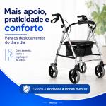 Andador 4 Rodas Com Assento E Cesto At� 135kg Mercur - Foto 11