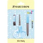 Kit Infantil Tesoura/Lixa/Cortar De Unha Azul Marco Boni - Foto 1