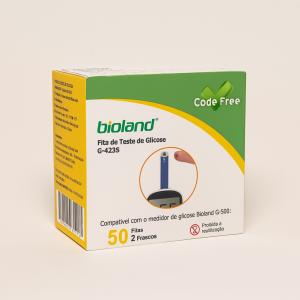 Fita Teste Glicose Code Free Com 50 Tiras Bioland   G-423S