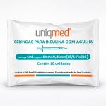 Seringa Para Insulina Ultra Fine Uniqmed Com Agulha Fixa 10 Unidades - Foto 1