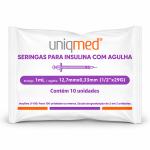 Seringa Para Insulina Ultra Fine Uniqmed Com Agulha Fixa 10 Unidades - Foto 1