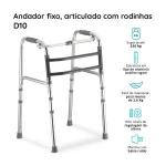 Andador Articulado E Fixo Aluminio D10 Prata At� 150kg Dellamed - Foto 2