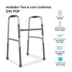 Andador Articulado E Fixo Aluminio D10 Prata At� 150kg Dellamed - Foto 6