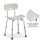 Banco Para Banho Com Encosto E Altura Regul�vel D2 Em Alum�nio At� 135kg Dellamed - Foto 3