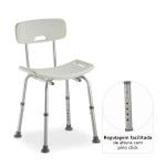 Banco Para Banho Com Encosto E Altura Regul�vel D2 Em Alum�nio At� 135kg Dellamed - Foto 4