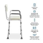 Banqueta De Banho Com Encosto E Apoio De Bra�o At� 135 Kg D3 Dellamed - Foto 4