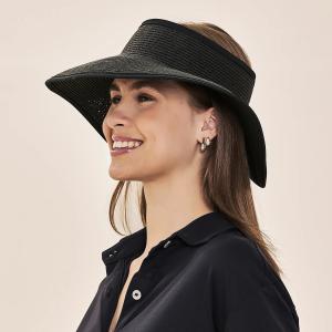 Viseira Uv Siena Fpu50+ Aba Larga Enrolvel Com Ajuste Uv Line  PRETO 