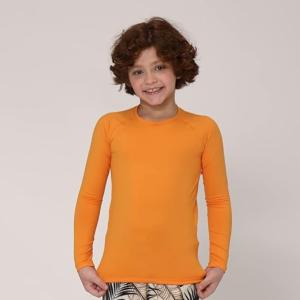 Camiseta Uv Pro Infantil Manga Longa Uv Line 8 AMARELO QUEIMADO 