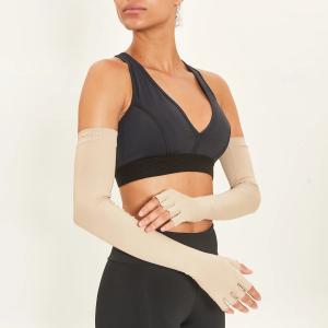 Luva Protetora Do Sol Extra Longa Uv Line M CHOCOLATE