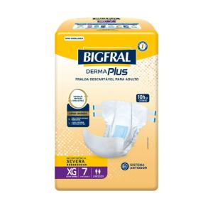 Fralda Derma Plus 7 Unidades Bigfral XG BRANCO 20380-0