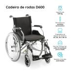 Cadeira De Rodas D600 Dobr�vel Em Alum�nio At� 120kg Dellamed - Foto 17