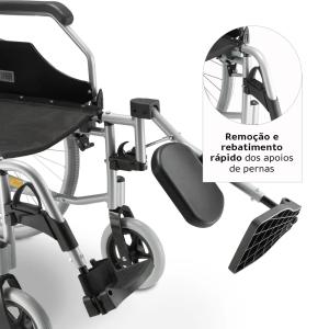 Cadeira De Rodas D600 Dobr�vel Em Alum�nio At� 120kg Dellamed - Foto 7