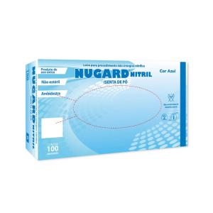 Luva Nitrila Sem Talco 100 Unidades Nugard Azul