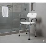 Banco Para Banho Banqueta Com Encosto E Al�a Lateral At� 100kg Mobil - Foto 2