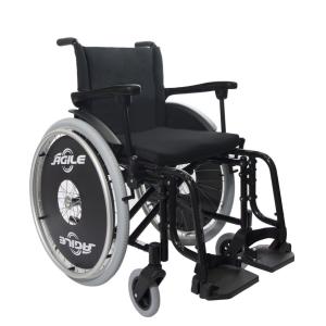 (F)Cadeira Rodas Agile Pneu Antifuro Aluminio Jaguaribe 42 PRETO 