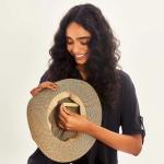 Chap�u De Palha Uv Giovana Fpu50+ Aba Larga Prote��o Solar Uv Line - Foto 5