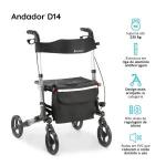 Andador Cadeira 4 Rodas Compacto Aluminio Dobravel D14 At� 135kg Dellamed - Foto 4