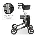 Andador Cadeira 4 Rodas Compacto Aluminio Dobravel D14 At� 135kg Dellamed - Foto 5