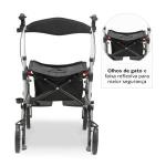 Andador Cadeira 4 Rodas Compacto Aluminio Dobravel D14 At� 135kg Dellamed - Foto 6