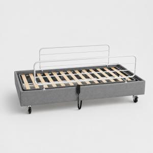 Cama Motorizada Comfort Com Grade, Rodizios E Regulagem De Altura Madeira Pilati At� 150kg  LINHAO CINZA