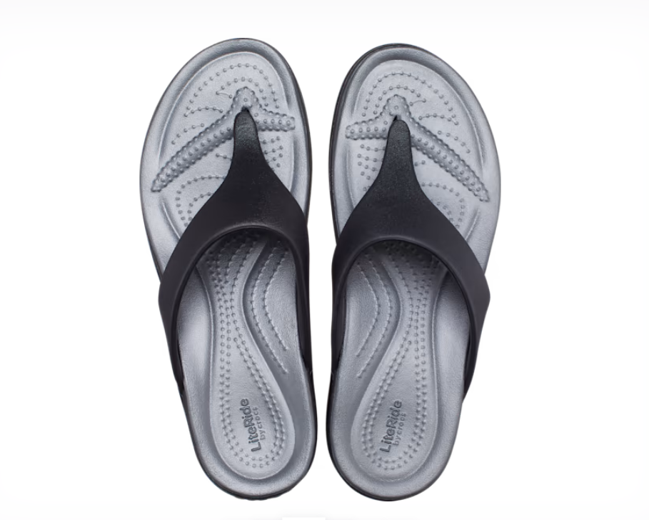 Sandalia Crocs Boca Wedge Flip W 207417 Feminino 37 PRETO BLACK Santa