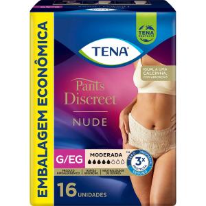 Roupa Intima Tena Pants Discreet 16 Unidades Feminina G EG NUDE 0114982161