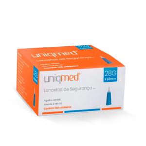 Lanceta Seguranca 28g 1.8mm 100 Unidades Uniqmed