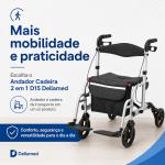 Andador Cadeira 4 Rodas 2 Em 1 Dellamed D15 At� 135kg - Foto 6