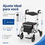 Andador Cadeira 4 Rodas 2 Em 1 Dellamed D15 At� 135kg - Foto 11