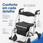 Andador Cadeira 4 Rodas 2 Em 1 Dellamed D15 At� 135kg - Foto 4