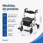 Andador Cadeira 4 Rodas 2 Em 1 Dellamed D15 At� 135kg - Foto 12