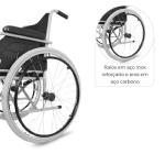 Cadeira De Rodas D100 Em A�o Dobr�vel Pneu Antifuro - 120kg Dellamed - Foto 9