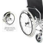 Cadeira De Rodas D100 Em A�o Dobr�vel Pneu Antifuro - 120kg Dellamed - Foto 4