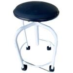 Banco Esmaltado Com Rodizios Estofado Preto Levita Moveis - Foto 2