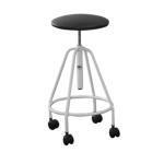 Banco Esmaltado Com Rodizios Estofado Preto Levita Moveis - Foto 1