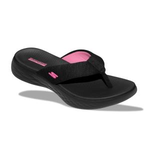 Chinelo Skechers On The Go 600 Preferred 15304br Feminino 34 PRETO ROSA BKHP